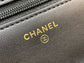 小香家-Chanel 19經典Logo菱格粒紋Woc手拿包/斜背包 黑色