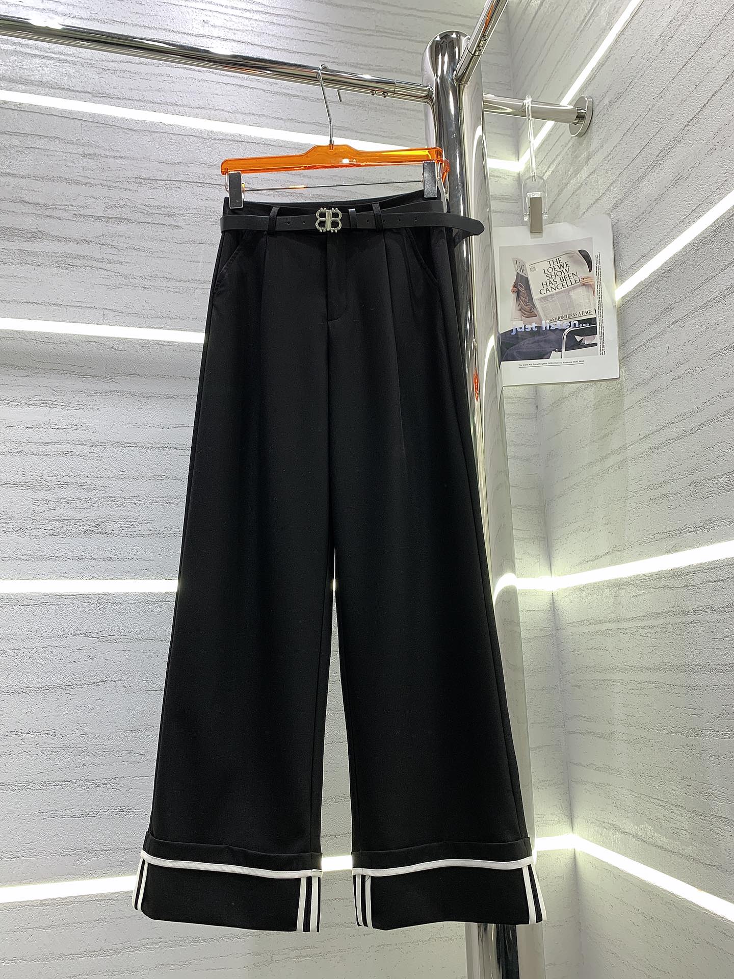 巴黎世-2403 新款捲邊西裝褲