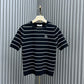穆M家-2404 24新品上架圓領條紋短袖TEE 黑色