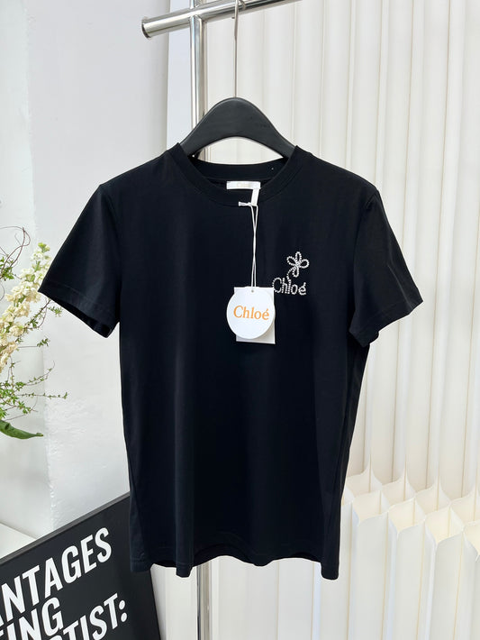 克羅C-2403 24春夏官網新品刺繡TEE 黑色