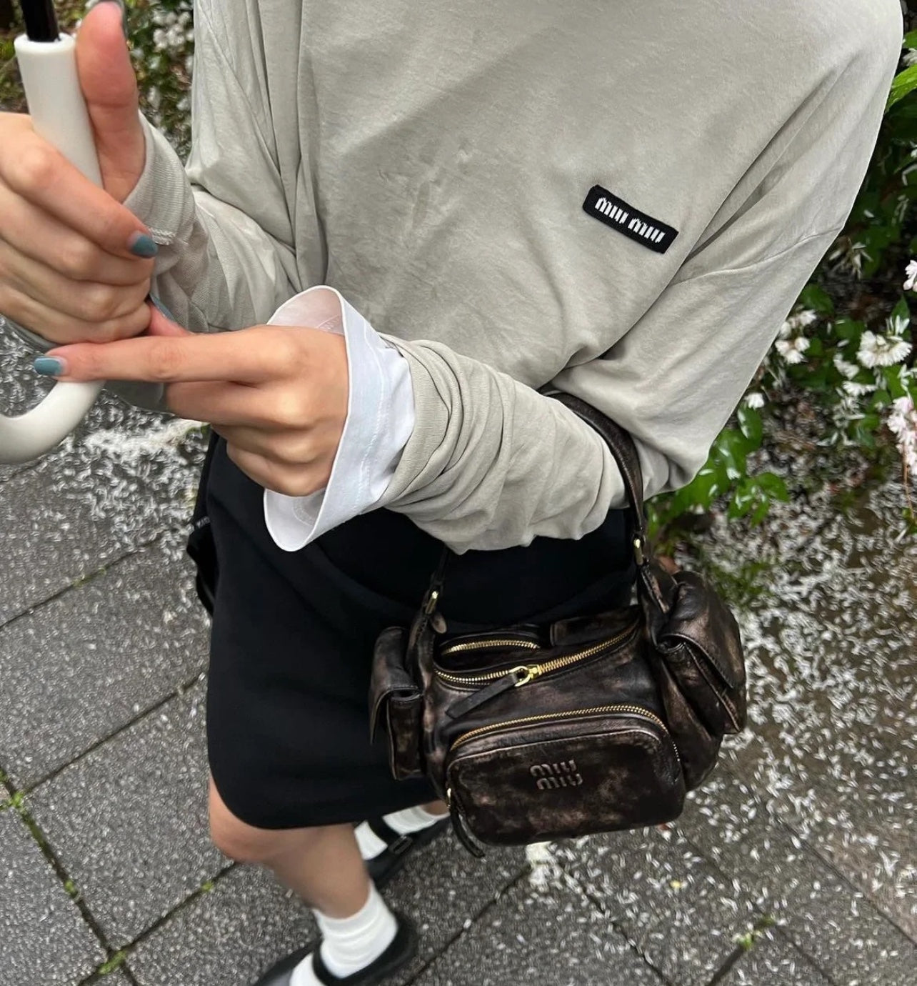穆M家-納帕軟皮pocket手袋 復古棕