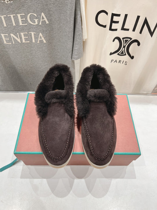 L-Piana-2024 經典羊毛樂福鞋 深咖啡色