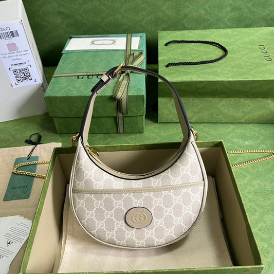 古G家-半月造型手袋 Mini 燕麥色