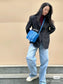 戈G家-Belvedere 郵差包 寶藍色