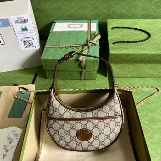 古G家-半月造型手袋 Mini 棕色