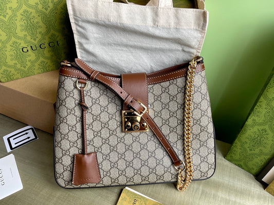 古G家-Ophidia系列開口肩背包 棕色