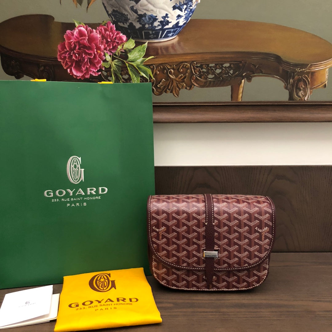 戈G家-Goyard 郵差包小號 酒紅色