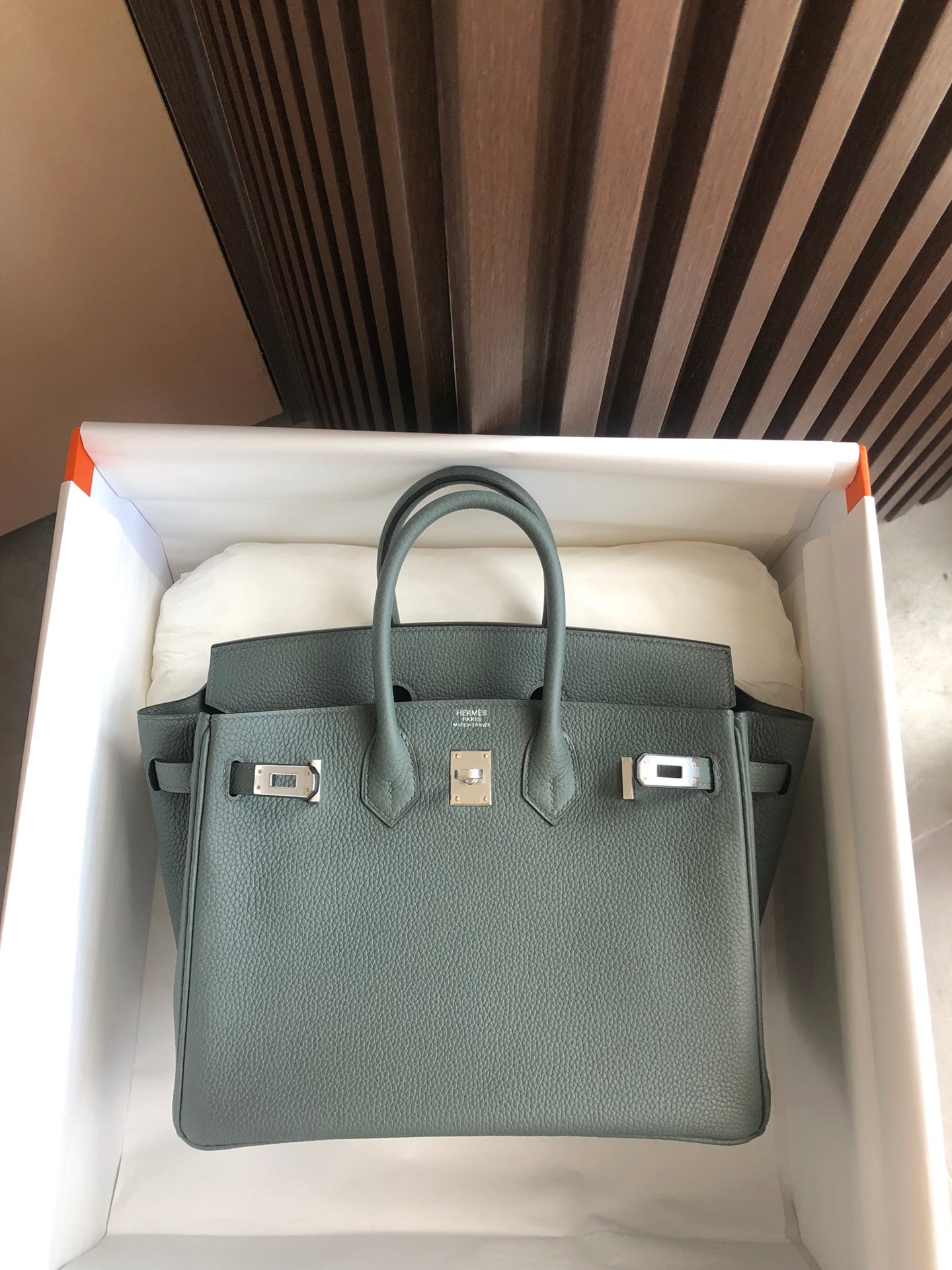 小愛款-Birkin 25 Togo 杏仁綠 銀扣