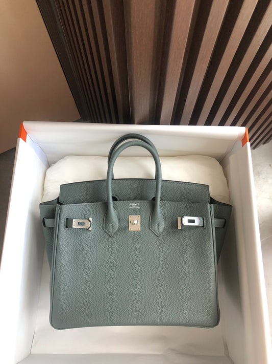 小愛款-Birkin 25 Togo 杏仁綠 銀扣