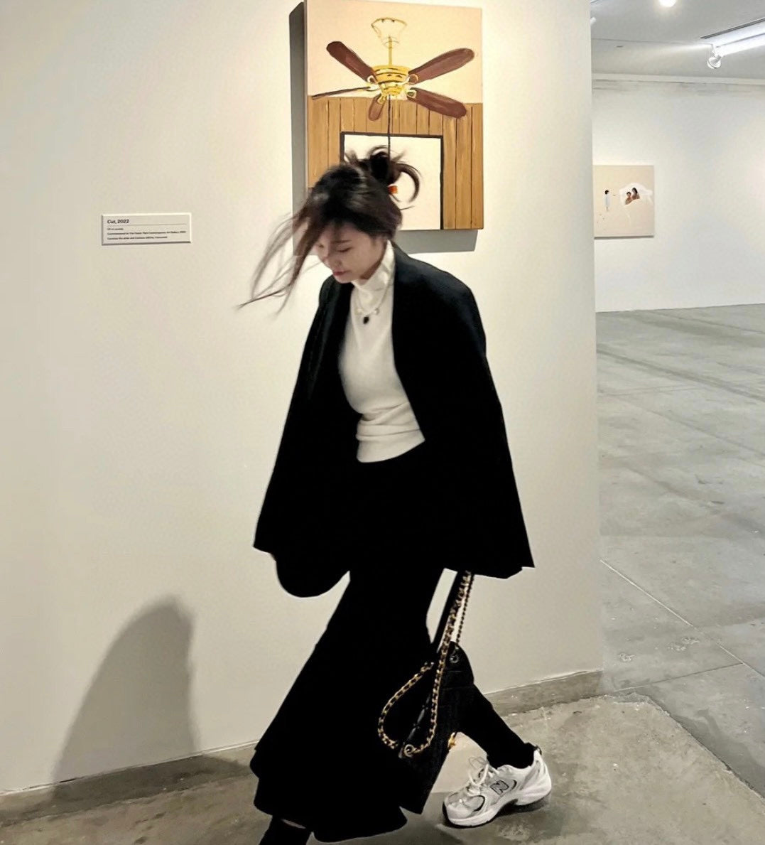 小香家-2023春夏系列 字母鏈條口蓋包 黑色 26CM