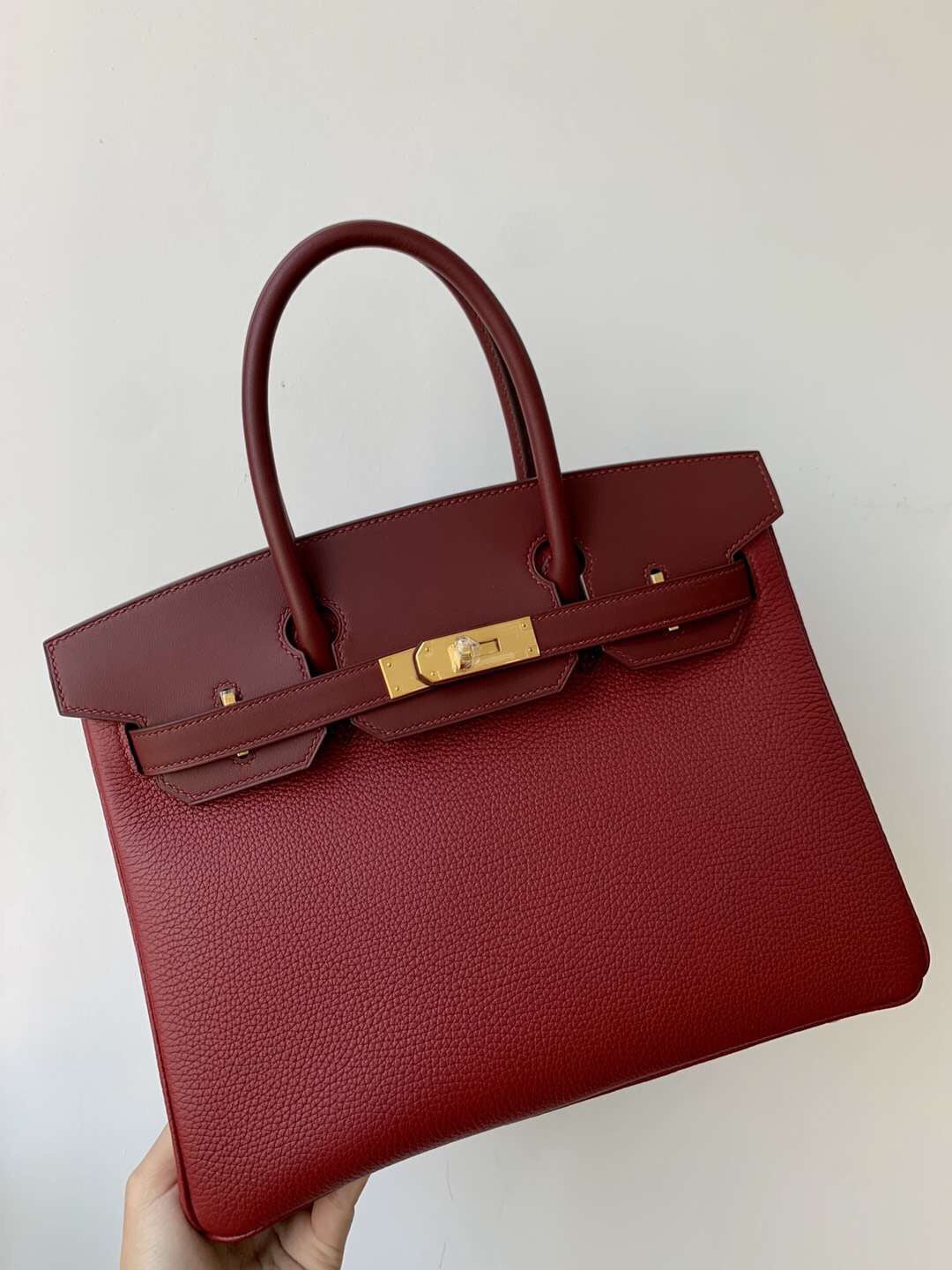 小愛款-Birkin 30 Touch TCsombrero rougeH 愛馬仕紅 金扣