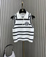 小香家-2404 24新品上架翻領條紋針織背心