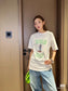 迪D家-2403 24早春新品卡通短袖TEE 白色