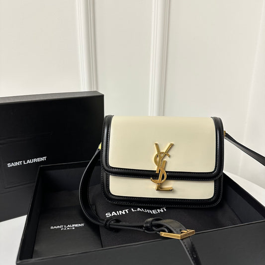 聖Y羅-BOX SAINT LAURENT 豆腐包 小號 黑拼白色