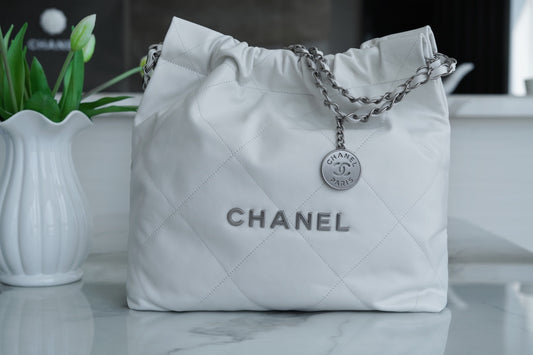 小香家-Chanel 22號手袋 白銀色小號