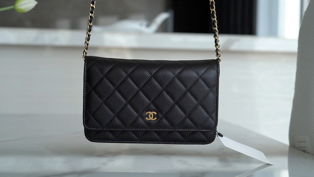 小香家-Chanel Classic WOC 荔枝皮 金扣 銀扣 鍊條包