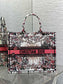 迪D家-2024春夏系列 Book Tote 太陽刺繡 白粉色 大號