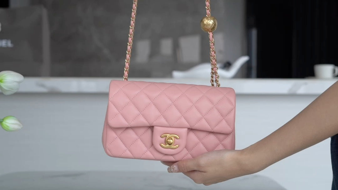 小香家-Chanel 23k 金球方胖子 粉色大號
