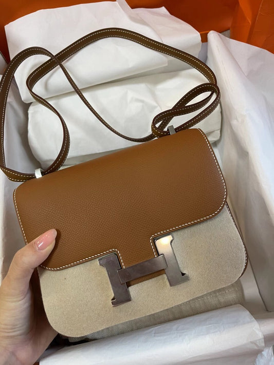 小愛款-Constance 19 epsom Mini 金棕色 銀扣
