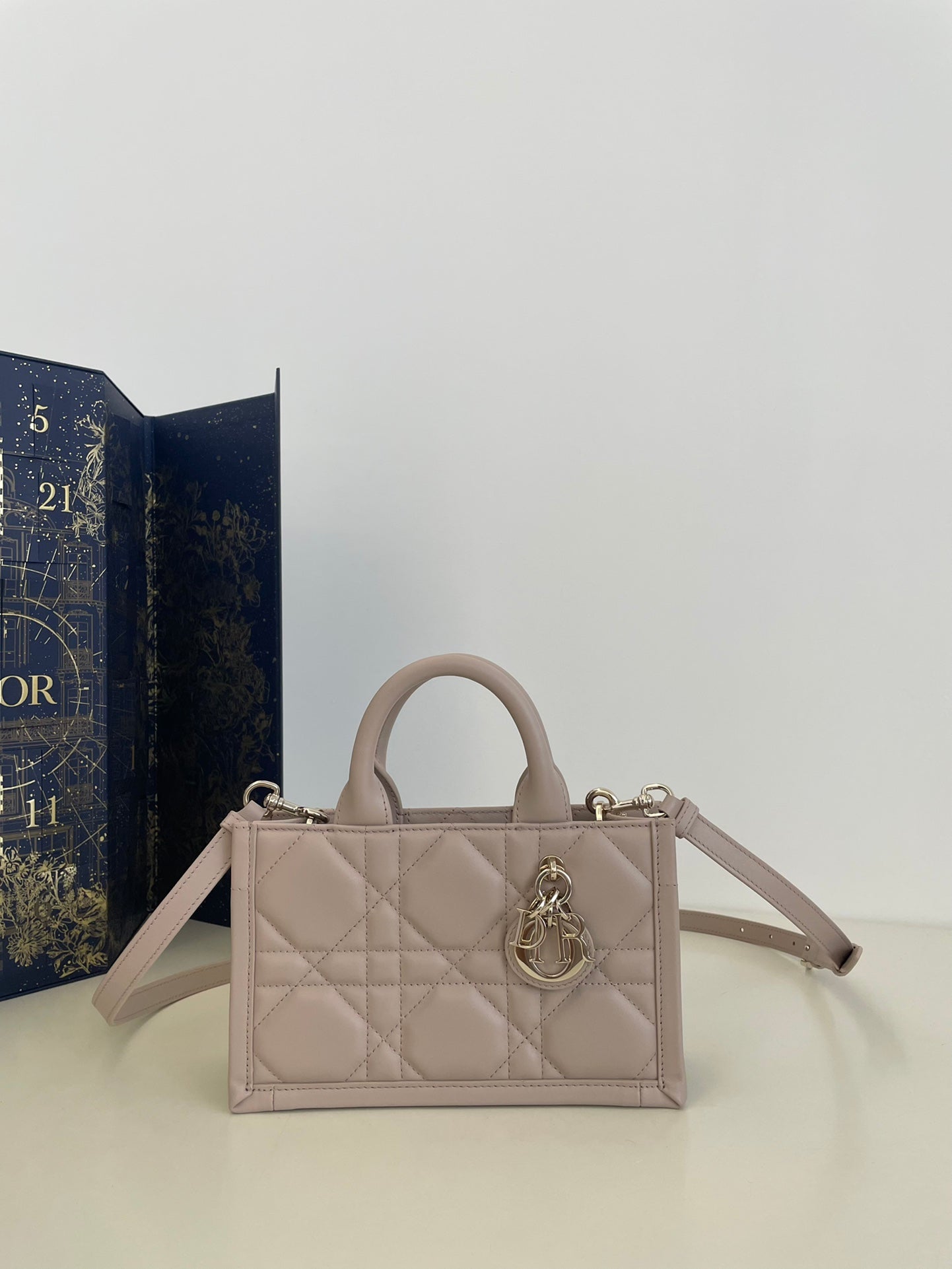迪D家-Book Tote 背帶托特包 粉杏色 Mini