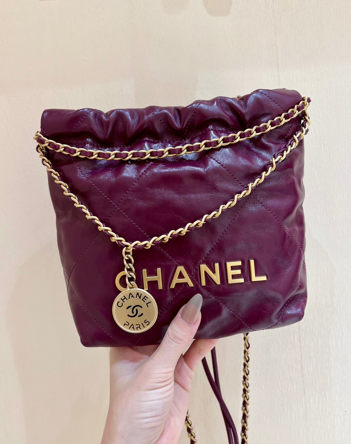 小香家-春夏系列 Chanel 22號手袋小號 紫紅色