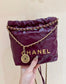 小香家-春夏系列 Chanel 22號手袋小號 紫紅色