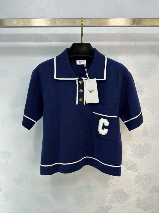 賽C家-2403 24春夏新款Polo針織短袖上衣