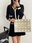 迪D家-2024春夏系列 Book Tote  經典的菱形格 杏色 中號