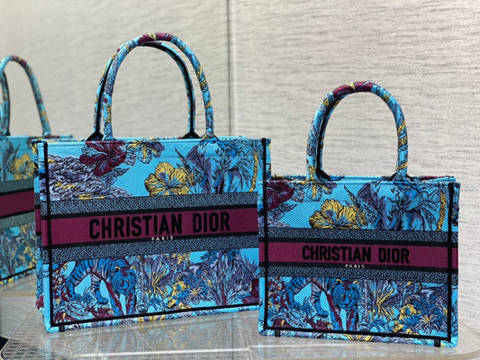 迪D家-Book Tote 2023春夏系列 動物園亮藍色 小號