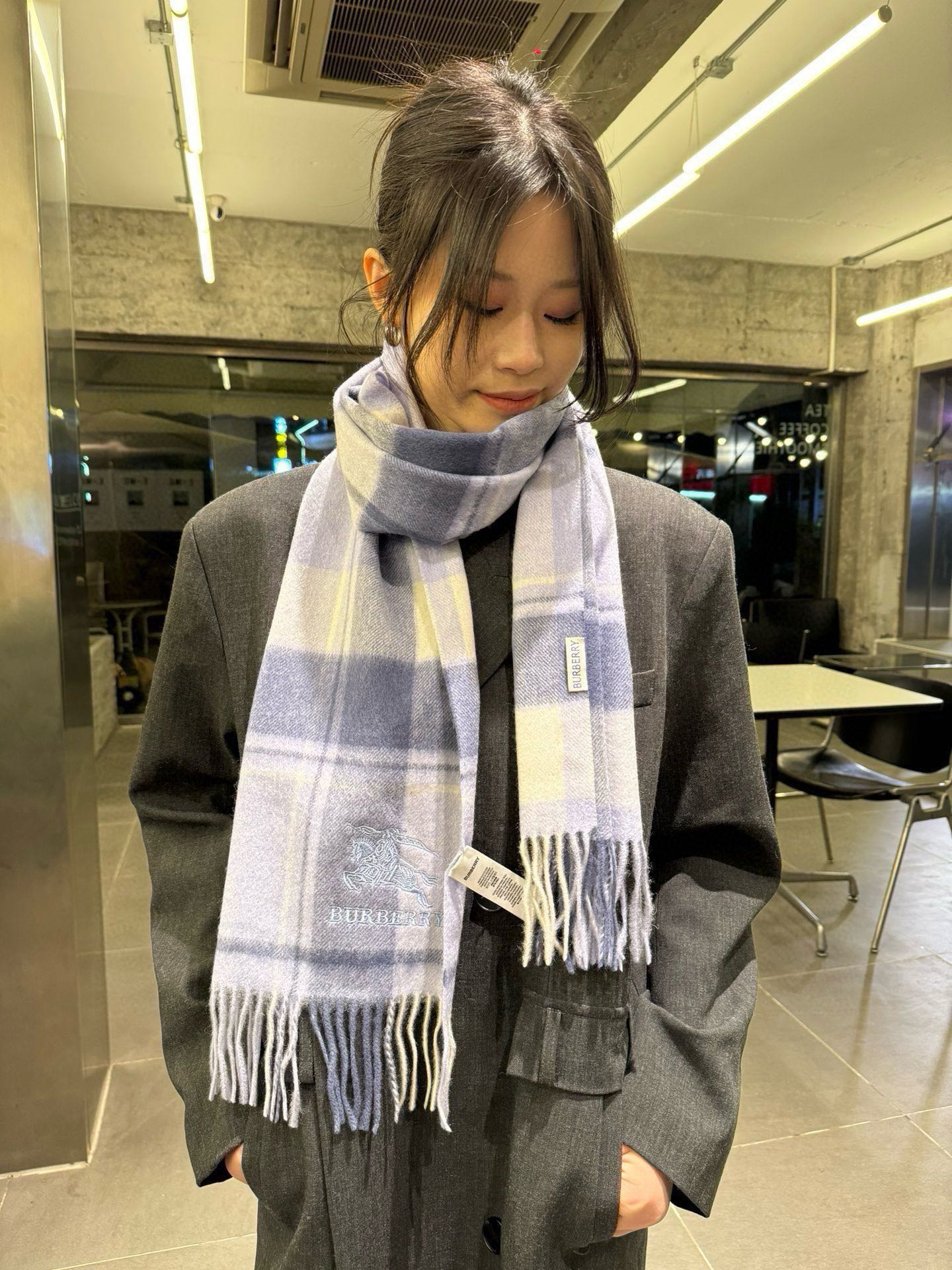 巴B家-2024經典格紋羊絨圍巾180*32