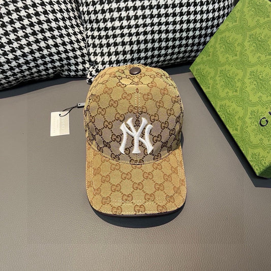古G家-聯名款NY刺繡棒球帽 卡其色