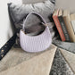 賽C家- AVA 肩背包 羊皮方格纹 丁香紫色
