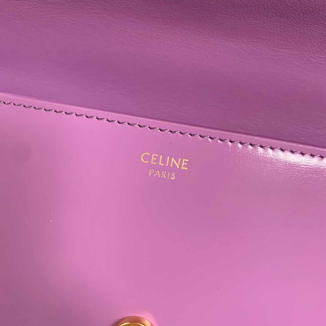 賽C家-皮扣鏈條 腋下包 紫色