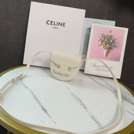 賽C家-Cuir Besace 馬鞍包 MINI 白色