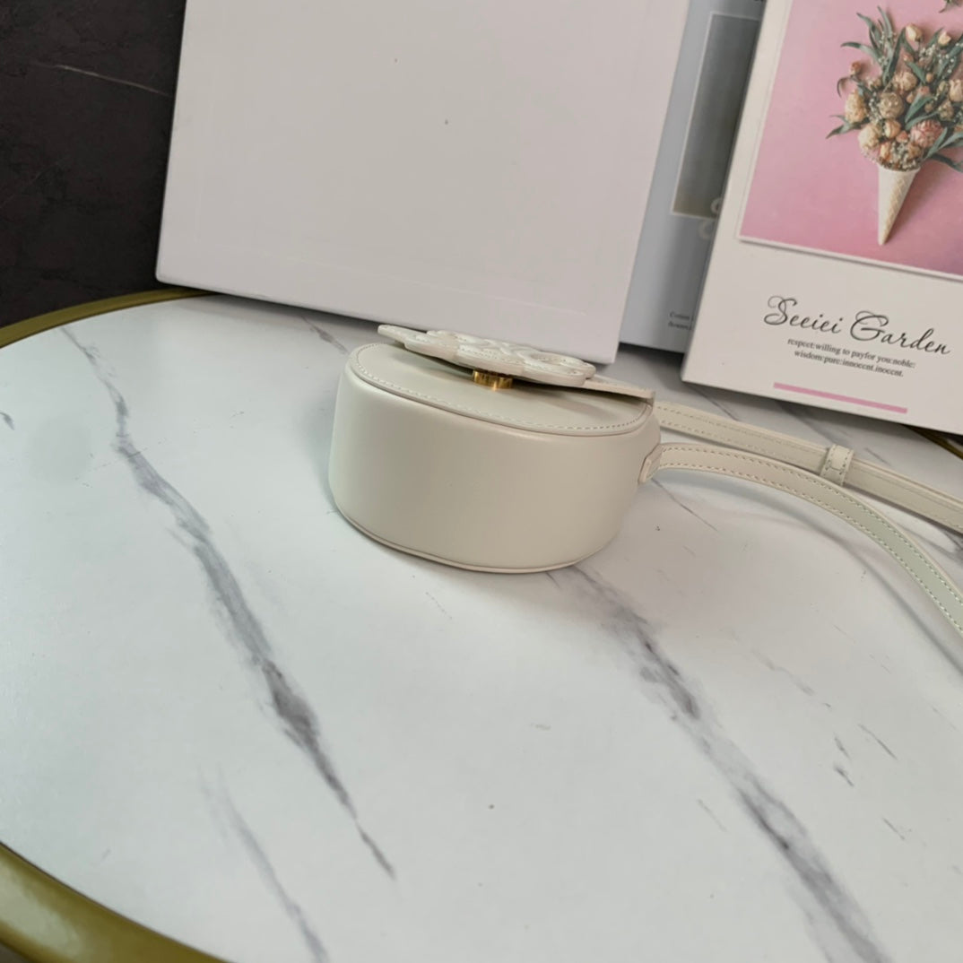 賽C家-Cuir Besace 馬鞍包 MINI 白色