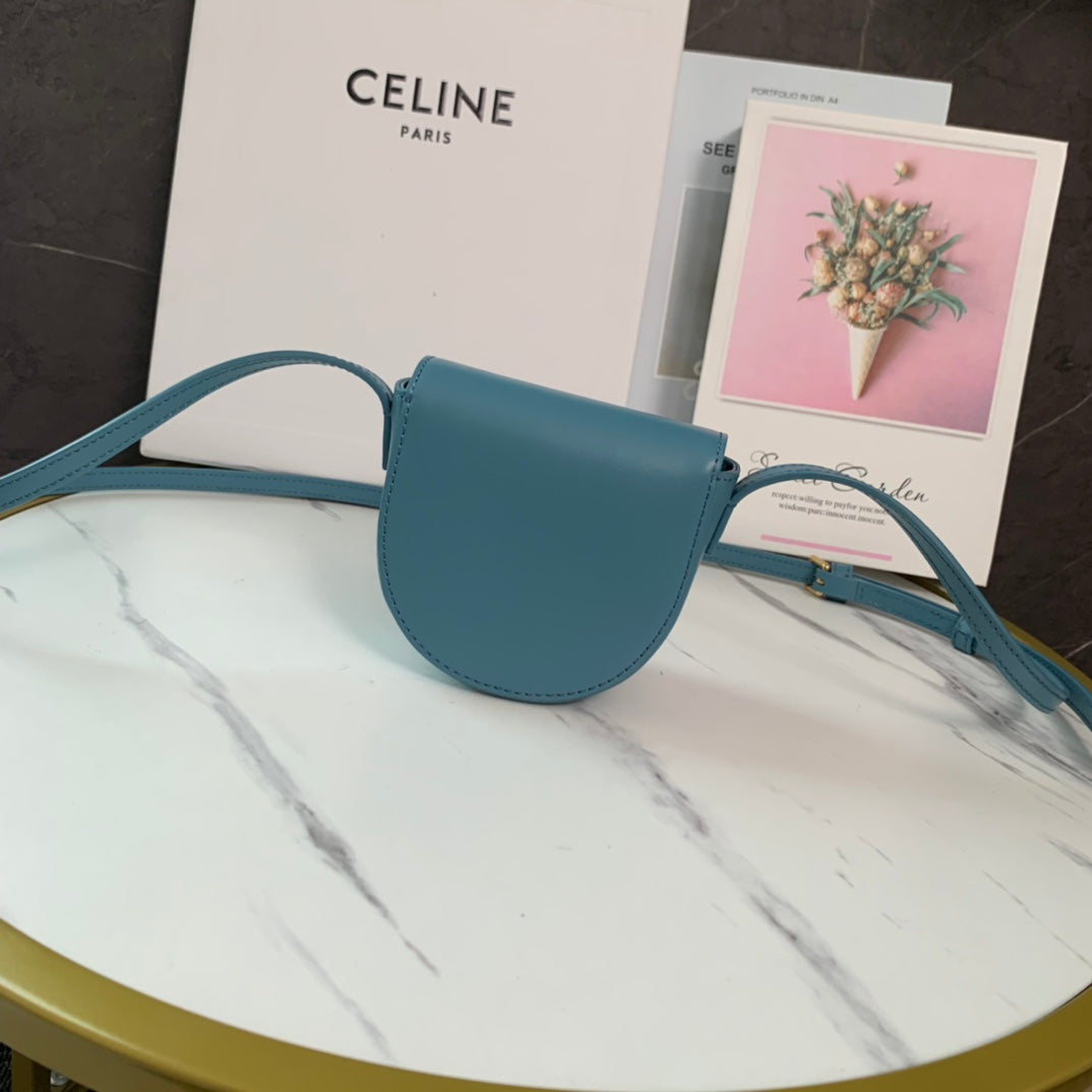 賽C家-Cuir Besace 馬鞍包 MINI 藍色