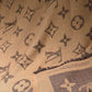 路L家- 雙面大字母披肩 140x140cm 30%真絲70%羊絨-駝色