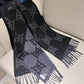 巴B家-山羊絨圍巾 45x215cm 95%山羊絨5%羊毛-黑灰色