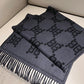 巴B家-山羊絨圍巾 45x215cm 95%山羊絨5%羊毛-黑灰色