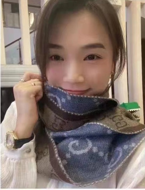 古G家-雙面GG提花 34*194cm 流蘇長巾