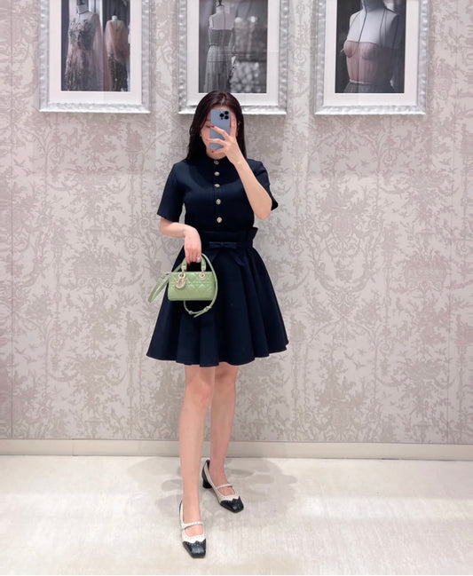 迪D家-LadyJoy羊皮金扣 mini 綠色