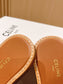 賽C家-2023凱旋門草編平底拖鞋 咖色