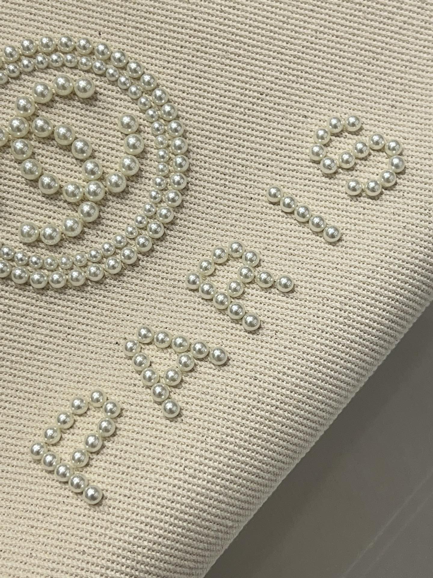 小香家-珍珠刺繡沙灘包白色