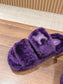 賽C家-毛毛拖 紫色