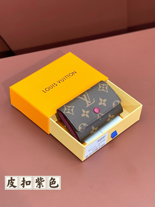 路L家-M60701 鑰匙包-皮扣紫色
