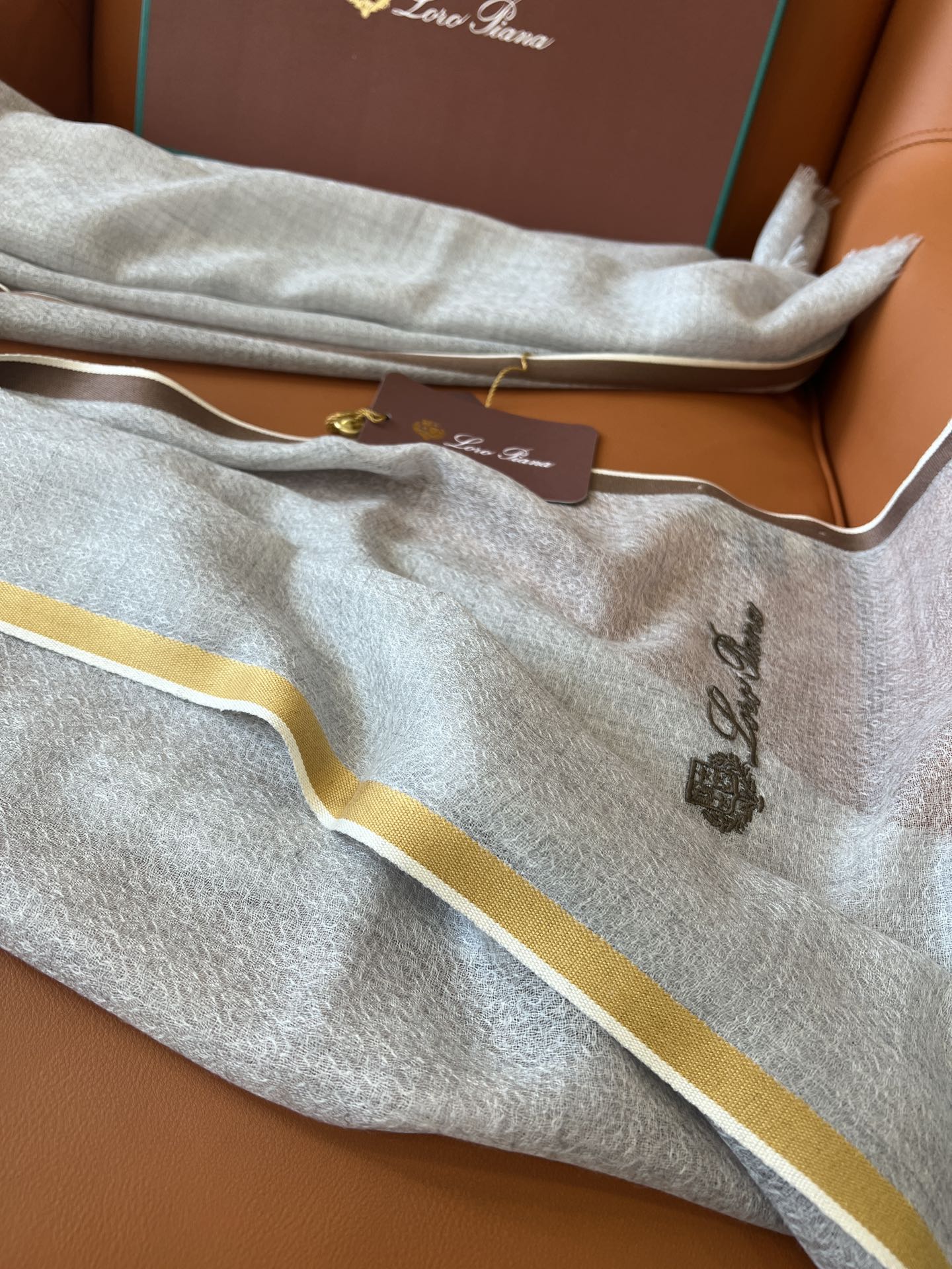 L-Piana-山羊絨圍巾210*95-淺灰色