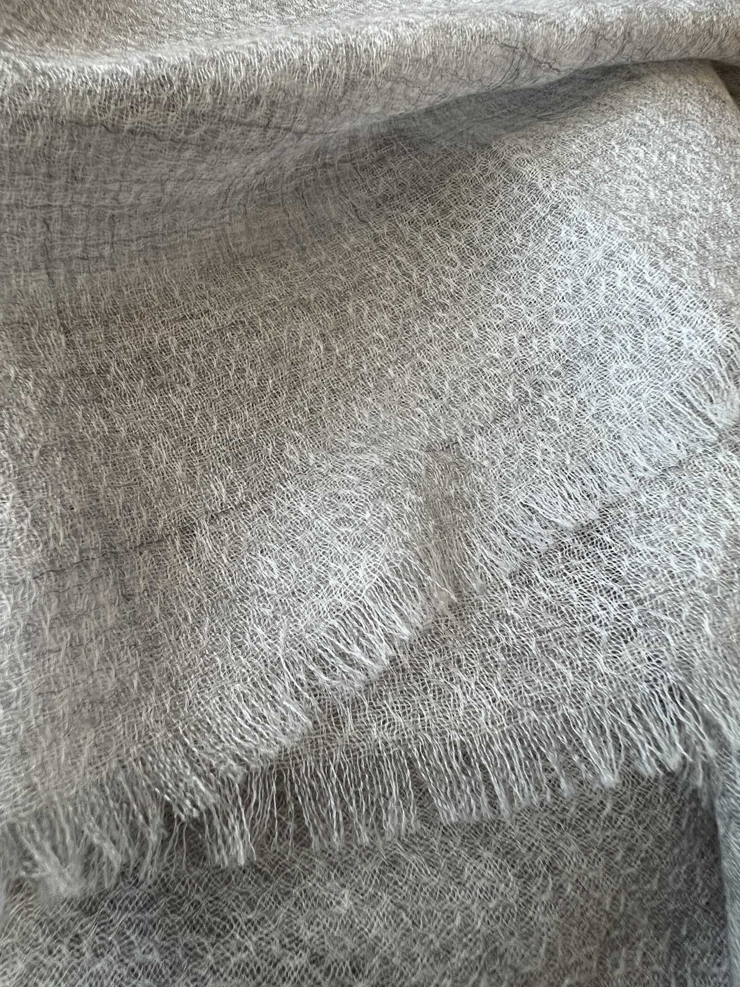 L-Piana-山羊絨圍巾210*95-淺灰色