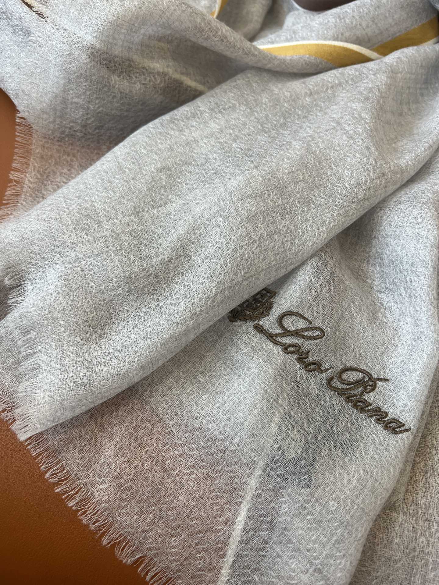 L-Piana-山羊絨圍巾210*95-淺灰色