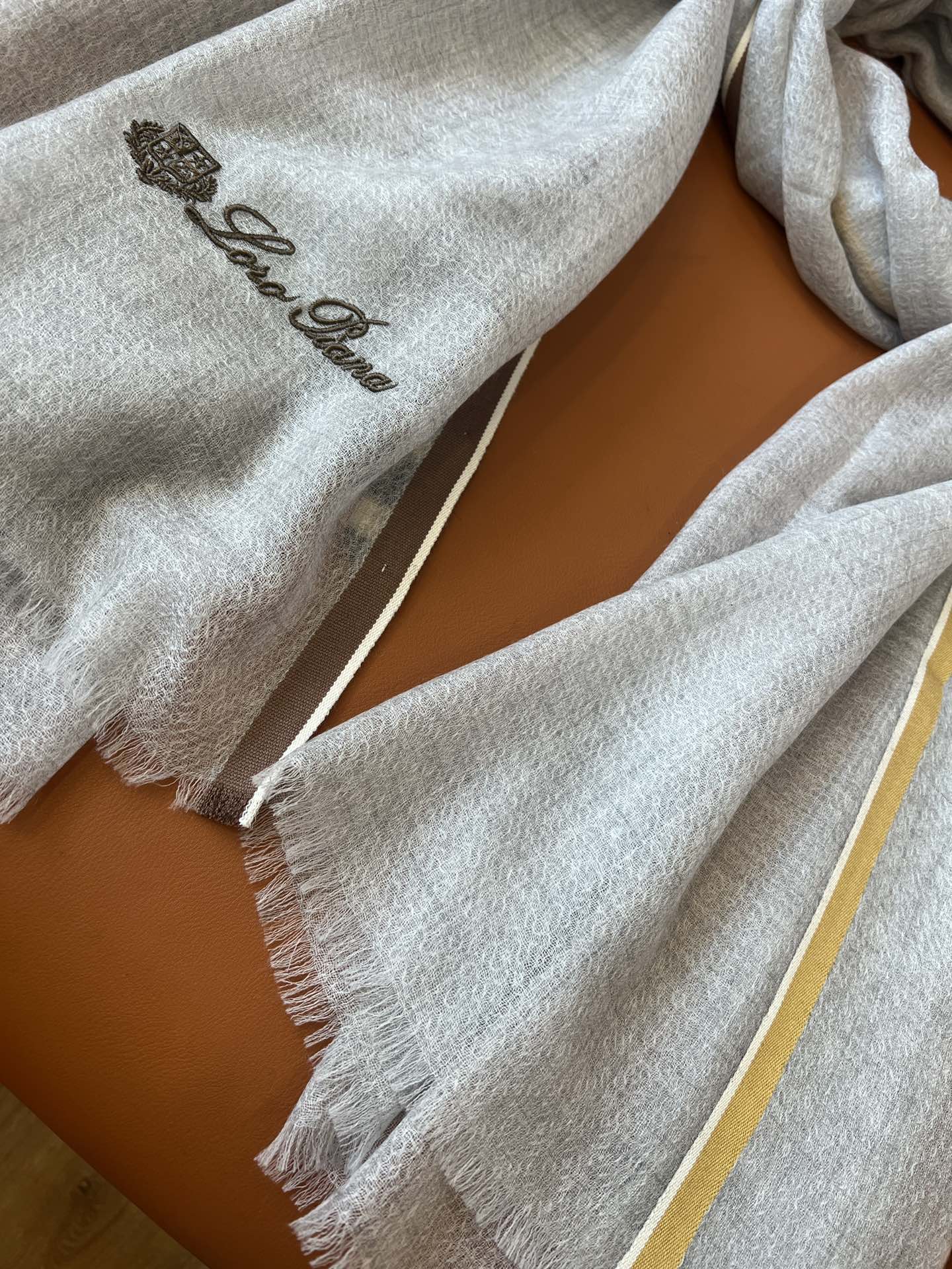 L-Piana-山羊絨圍巾210*95-淺灰色
