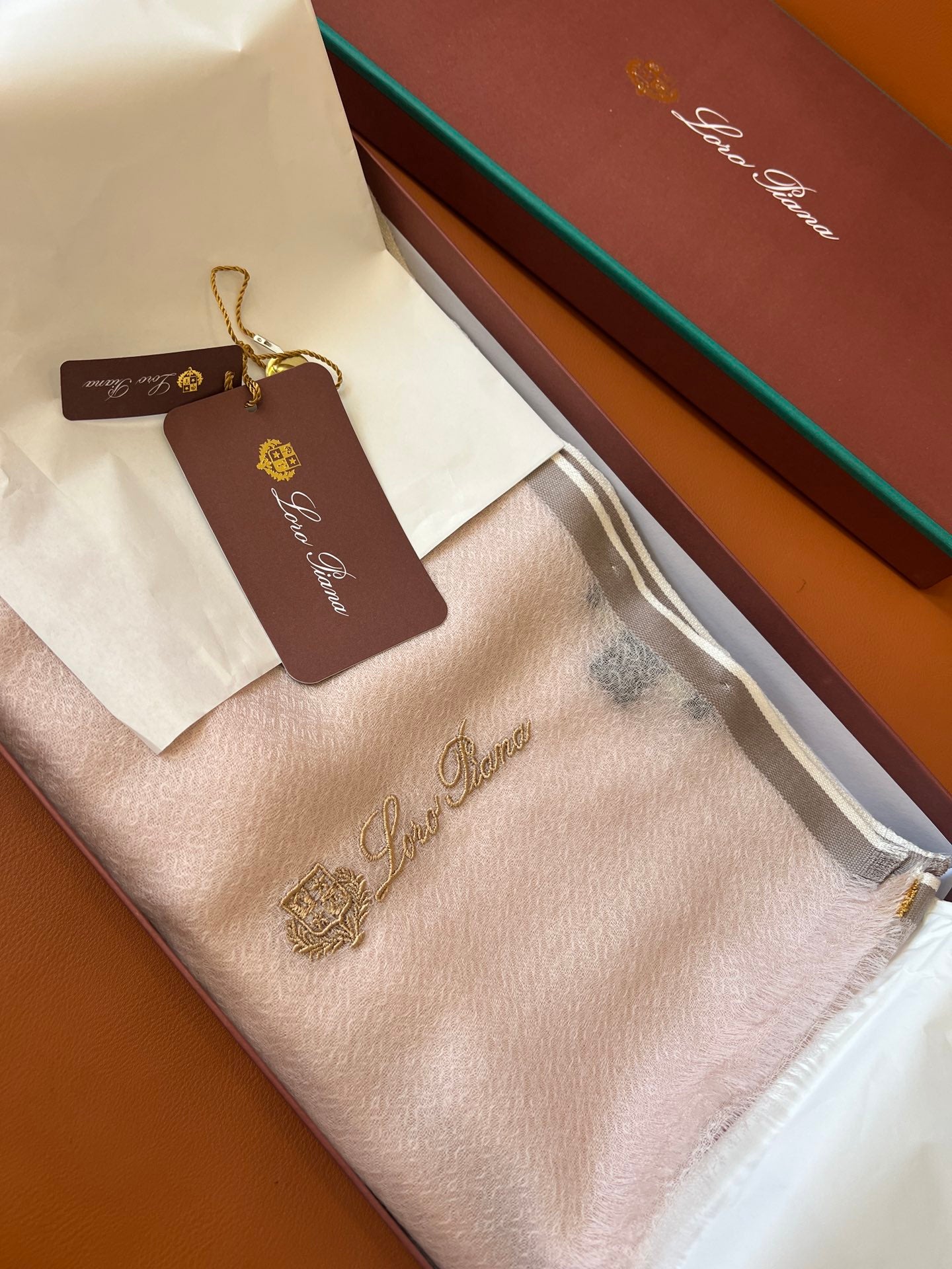 L-Piana-山羊絨圍巾210*95-淡粉色